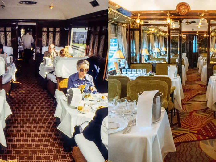 The fine dining cars have similar details to the original.