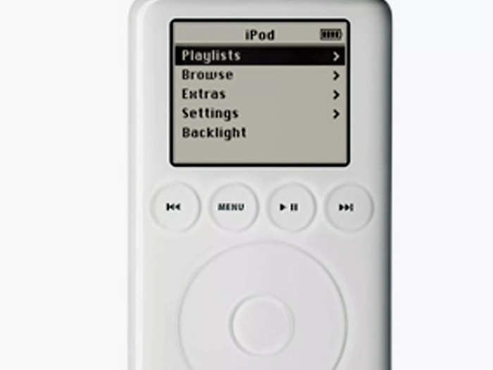 2001: The first iPod was released by Apple.