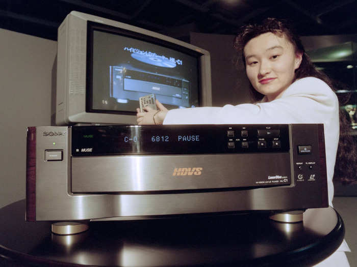 1996: The DVD player entered the market as a challenger to both the VHS tape and LaserDisc for home media.