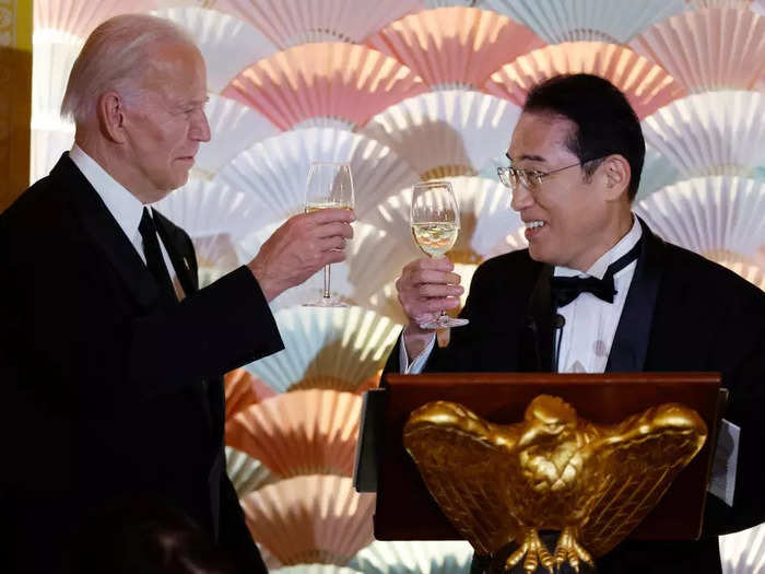 Kishida toasted Biden with a quote from "Star Trek," expressing hope that US-Japan relations would "boldly go where no one had gone before."