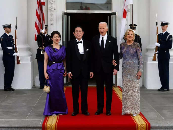 President Joe Biden and first lady Jill Biden hosted Japanese Prime Minister Fumio Kishida and his wife, Yuko Kishida, at a state dinner on Wednesday evening.