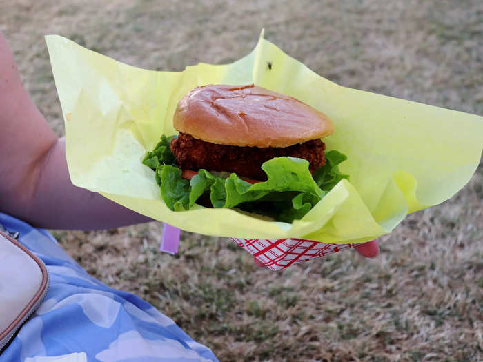 This fried chicken sandwich cost $17 before tax and tip.