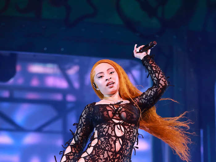 Ice Spice wore a see-through lace bodysuit.