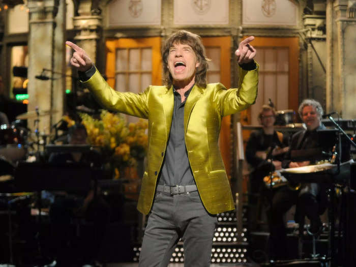 Fellow iconic musician Mick Jagger tried his hand at hosting during the season 37 finale on May 19, 2012.