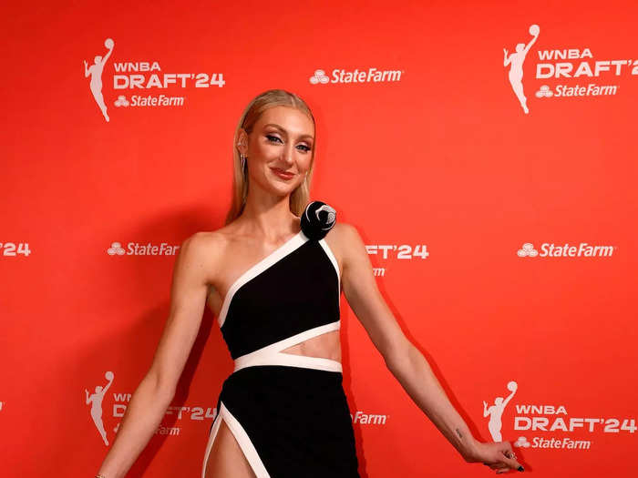 Cameron Brink looked like she stepped off a fashion runway in a daring gown.