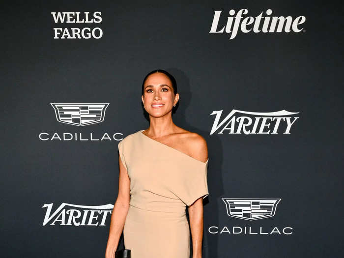 Meghan chose a beige dress from Proenza Schouler for the Variety Power of Women awards ceremony in November 2023. The gown