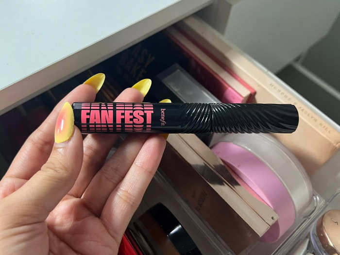 When it comes to eye products, I always recommend the Benefit Cosmetics Fan Fest fanning-and-volumizing mascara.