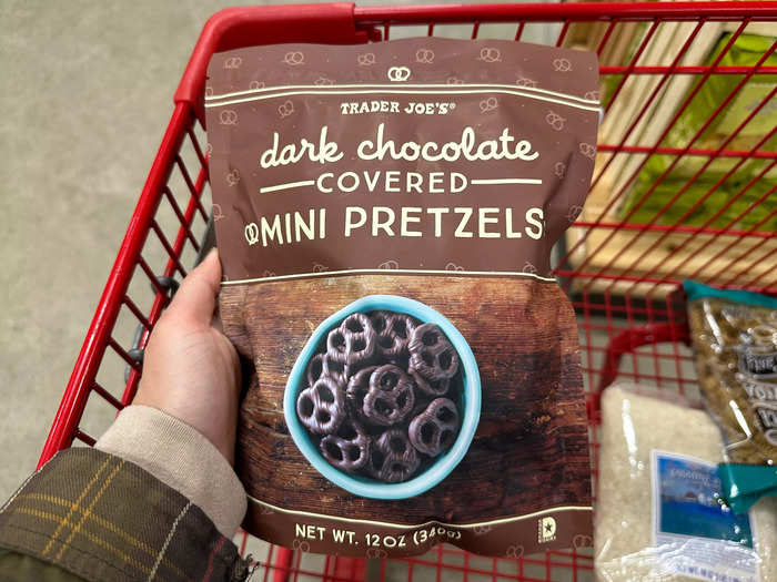 The dark-chocolate-covered pretzels are just for me. 