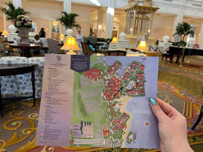 As I checked in, I received a map of the resort illustrating the building with our room.