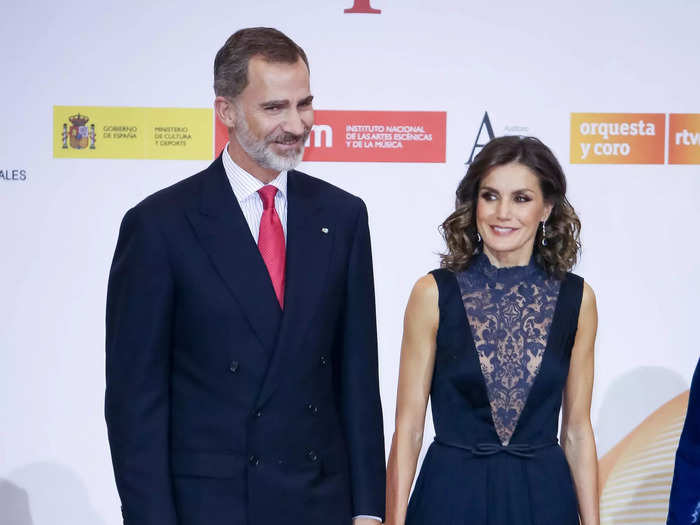 In 2018, Queen Letizia wore a dress with lace detailing to a concert celebrating the 40th anniversary of the Spanish Constitution.