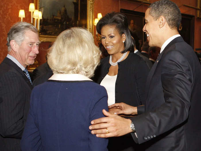 Charles first met President Barack Obama and Michelle Obama at a 2009 reception for G20 leaders at Buckingham Palace.