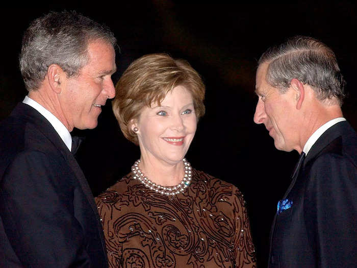 President George W. Bush attended banquets with Charles during his state visit to the UK in 2003.