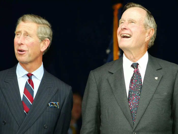Charles and Bush continued to see each other at official events even after Bush was no longer president.