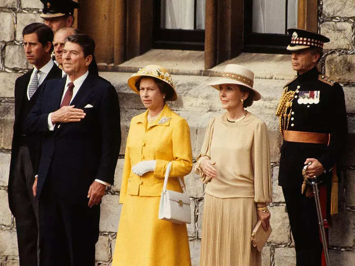 Charles welcomed the Reagans to the UK during an official visit in 1982.