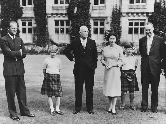 Charles was 10 when he met President Dwight Eisenhower at Balmoral Castle in Scotland during a laid-back visit in 1959.