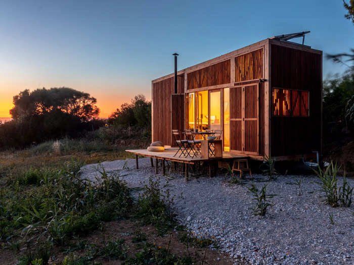 This tiny home named Ursa was built for a client in Sintra, Portugal. (All of Madeiguincho’s homes are named after Portuguese beaches).