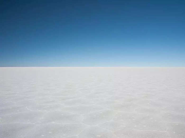 Nothing has been Photoshopped out of this image — Uyuni Salt Flat in Bolivia really is that empty.