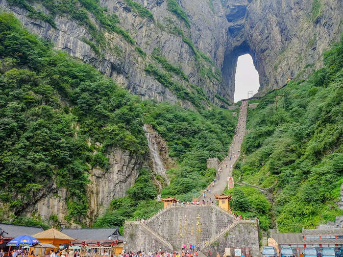 Tianmen Cave in Zhangjiajie, China, is one of the highest naturally formed arches on the planet.