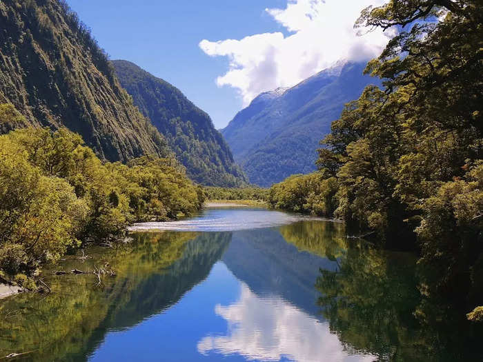 Milford Sound in New Zealand was created by glaciers during the ice age.