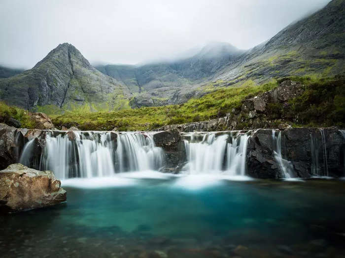 The Fairy Pools are incredibly clear pools on the Isle of Skye, Scotland.