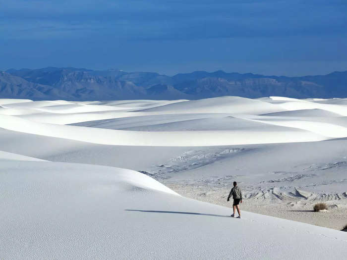 The largest gypsum deposit in the world, White Sands National Monument is a serene expanse of glittering, white sand that