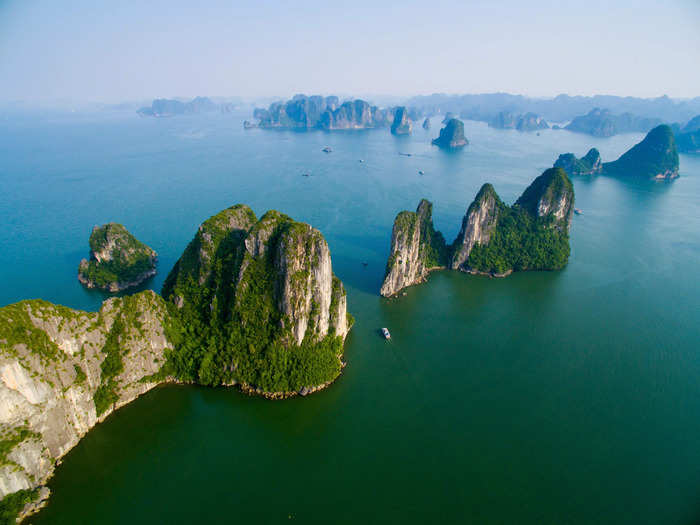 Ha Long Bay in Vietnam is a UNESCO World Heritage site.