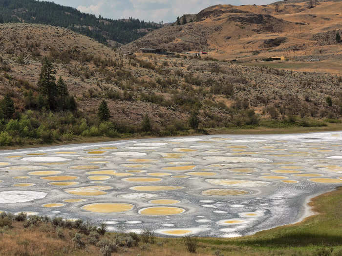 Spotted Lake in British Columbia, Canada, is known for its strange, almost alien pattern of spots.