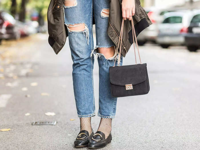 Save your distressed denim for the weekend. 