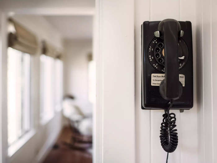 Leibovitz remodeled portions of the property but kept key fixtures like this rotary phone.