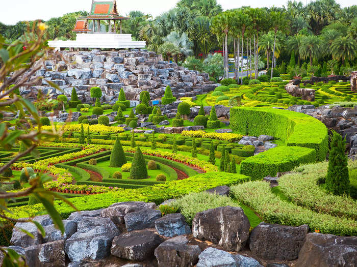 The Nong Nooch Tropical Botanical Garden in Pattaya, Thailand, is home to a miniature version of Stonehenge.