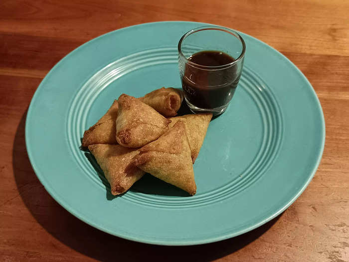 Samosas and other finger foods were made for air-frying.