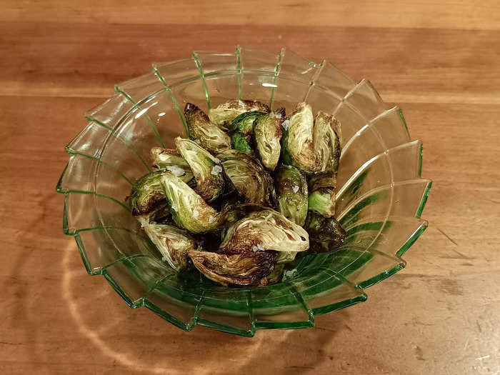 The transformation of Brussels sprouts in an air fryer is amazing.