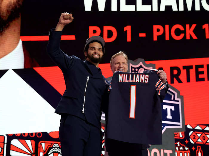 With the first overall pick in the NFL Draft, the Chicago Bears selected quarterback Caleb Williams.