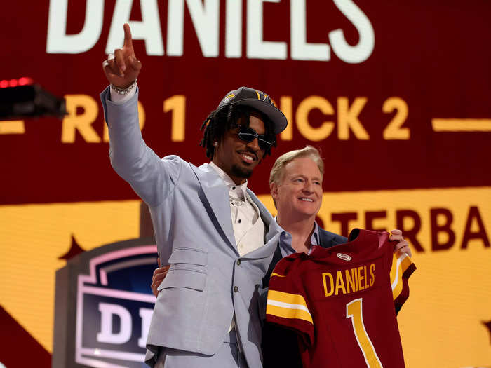 The Washington Commanders selected quarterback Jayden Daniels with the No. 2 pick.