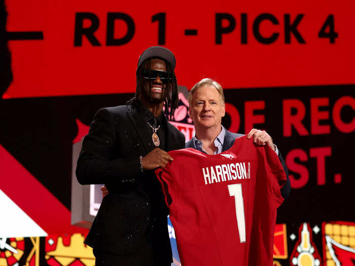 With the No. 4 pick in the NFL Draft, the Arizona Cardinals selected wide receiver Marvin Harrison Jr.