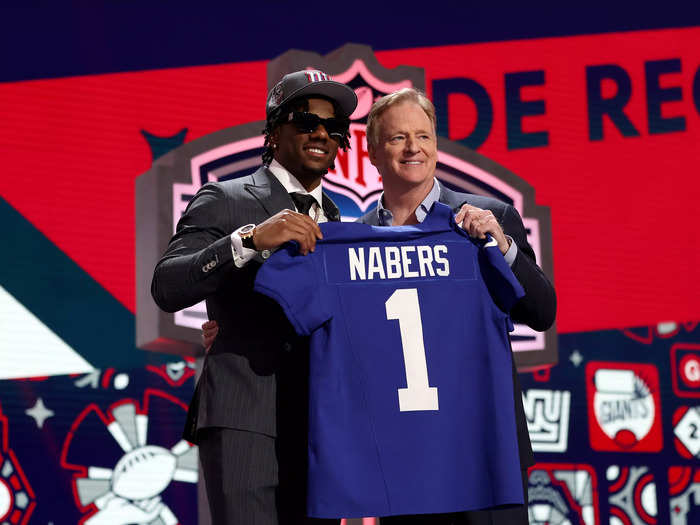 Wide receiver Malik Nabers was the No. 6 pick in the draft, selected by the New York Giants.