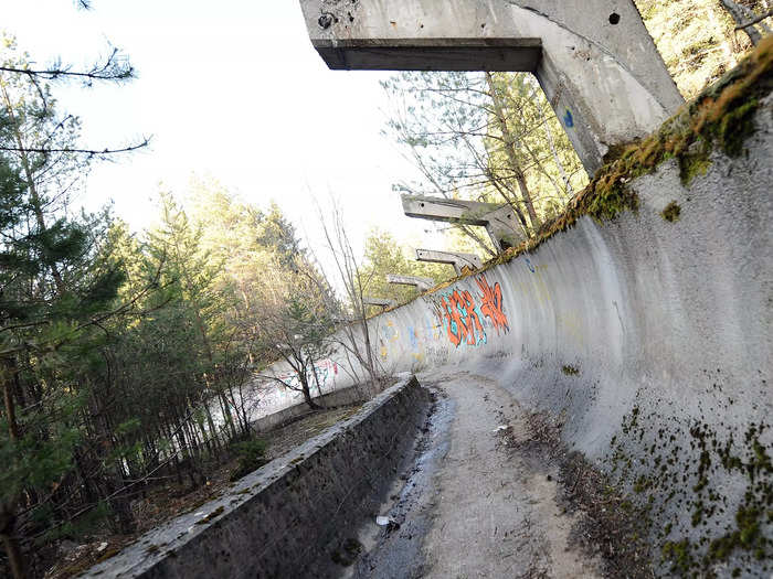 The bobsled track was located on Mount Trebević, which was reachable by cable car from the city. It closed in 1989 and was destroyed during the war.