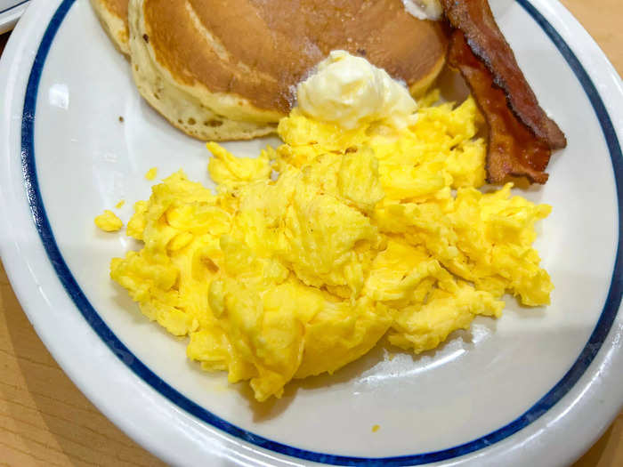 I wasn’t a fan of IHOP’s scrambled eggs.