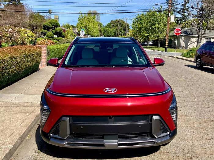 The 2024 Kona stands out on the street. A slight spaceship vibe that I grew to like. 