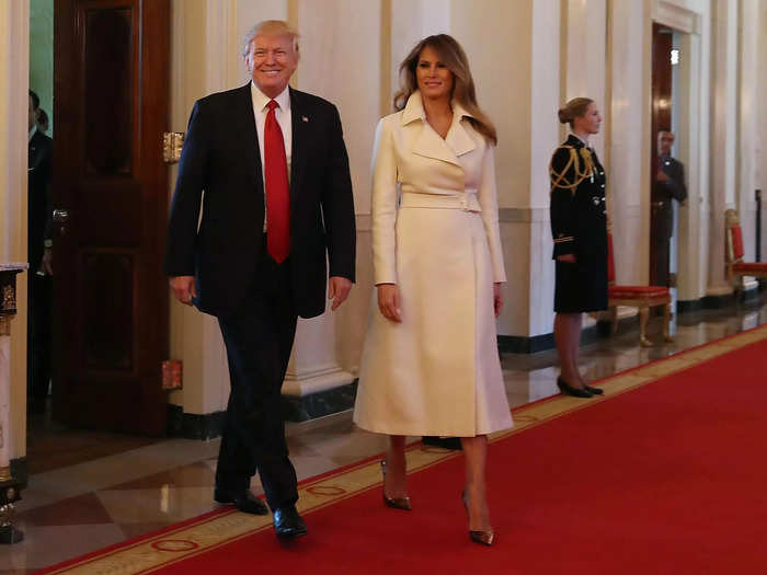 June 11, 2017: Melania and Barron joined Donald in the White House months after the inauguration.