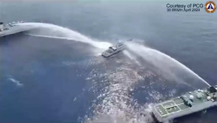 Wild video captures a Chinese Coast Guard ship collide with a ...