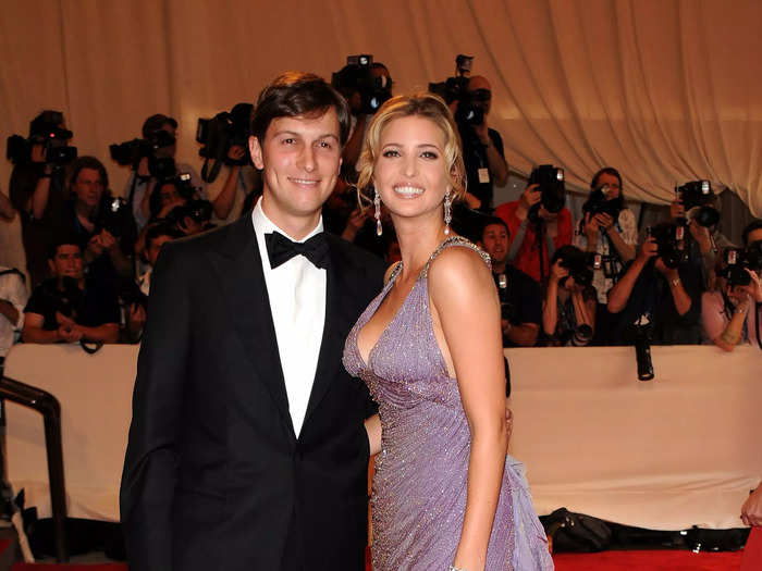 Newlyweds Ivanka Trump and Jared Kushner also attended the 2010 gala, with Ivanka in a lilac gown by Atelier Versace.