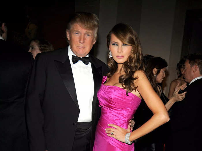 At the 2008 Met Gala, Melania wore a magenta Vera Wang dress, while Trump wore a tuxedo.