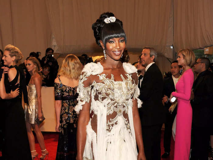 Supermodel Naomi Campbell also paid tribute to McQueen that year by wearing one of his designs.