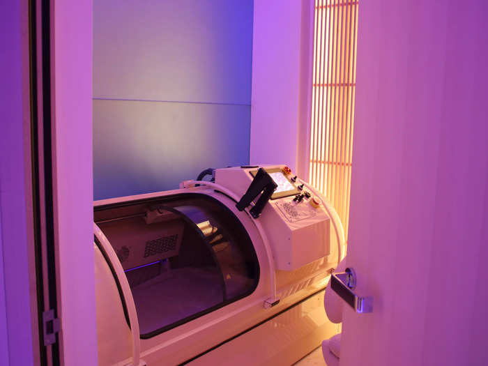 The longevity suite features a hyperbaric chamber and Dr. Mark