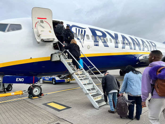 After being held in a small corridor for a while, we were released onto the tarmac and ambled over to the Boeing 737-800.