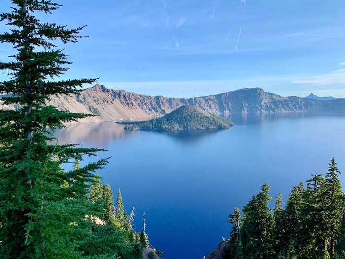 Your chances of getting unobstructed views of Crater Lake are higher in the summer. 
