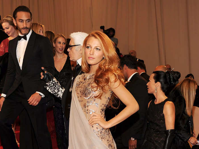 Lively looked elegant at the 2011 Met Gala in a Grecian-inspired dress.