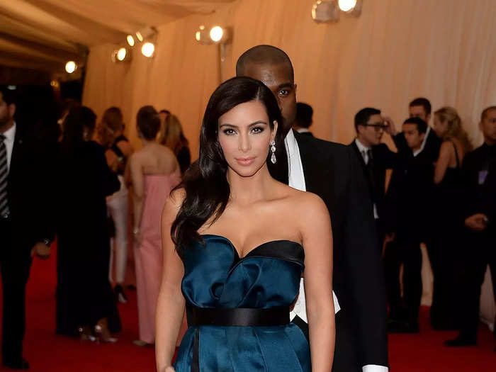 Kim Kardashian played it safe at the same event, which she attended with Kanye West.