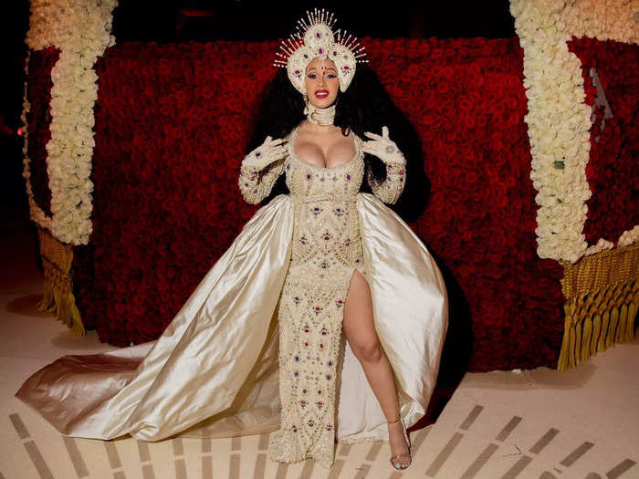 Cardi B looked like a golden goddess at her first Met Gala.